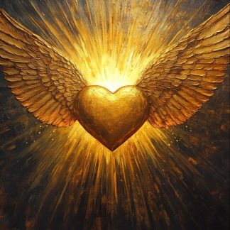 COMMISSIONED TRIBUTE HEART WITH WINGS